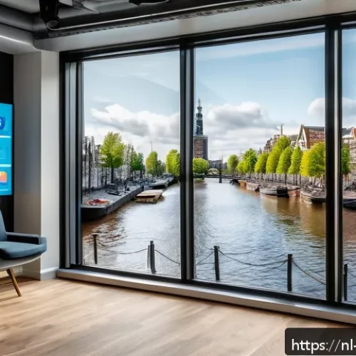 Home 7 고객 여정 맵을 통한 멀티채널 전략 - A modern Dutch office environment with a diverse team of marketing professionals analyzing large dig...